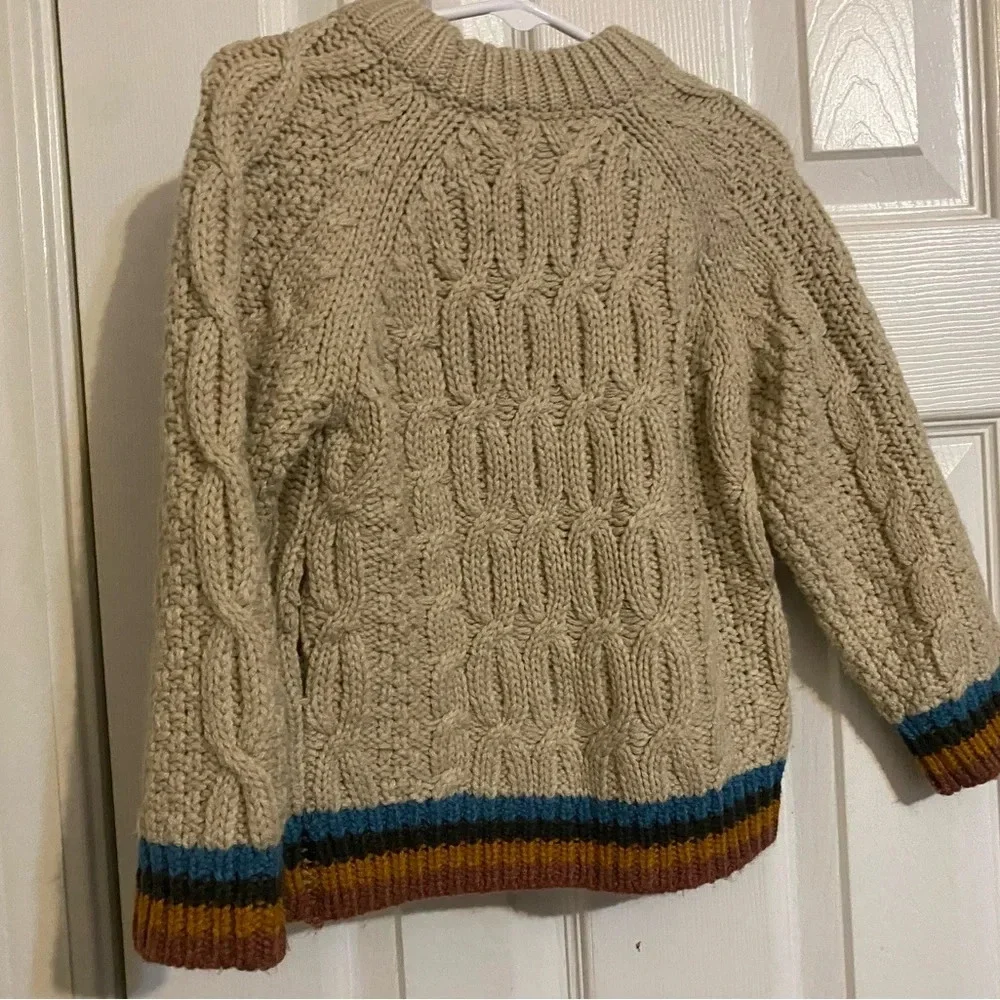HTF Zara Chunky Accent-Striped Knit Sweater